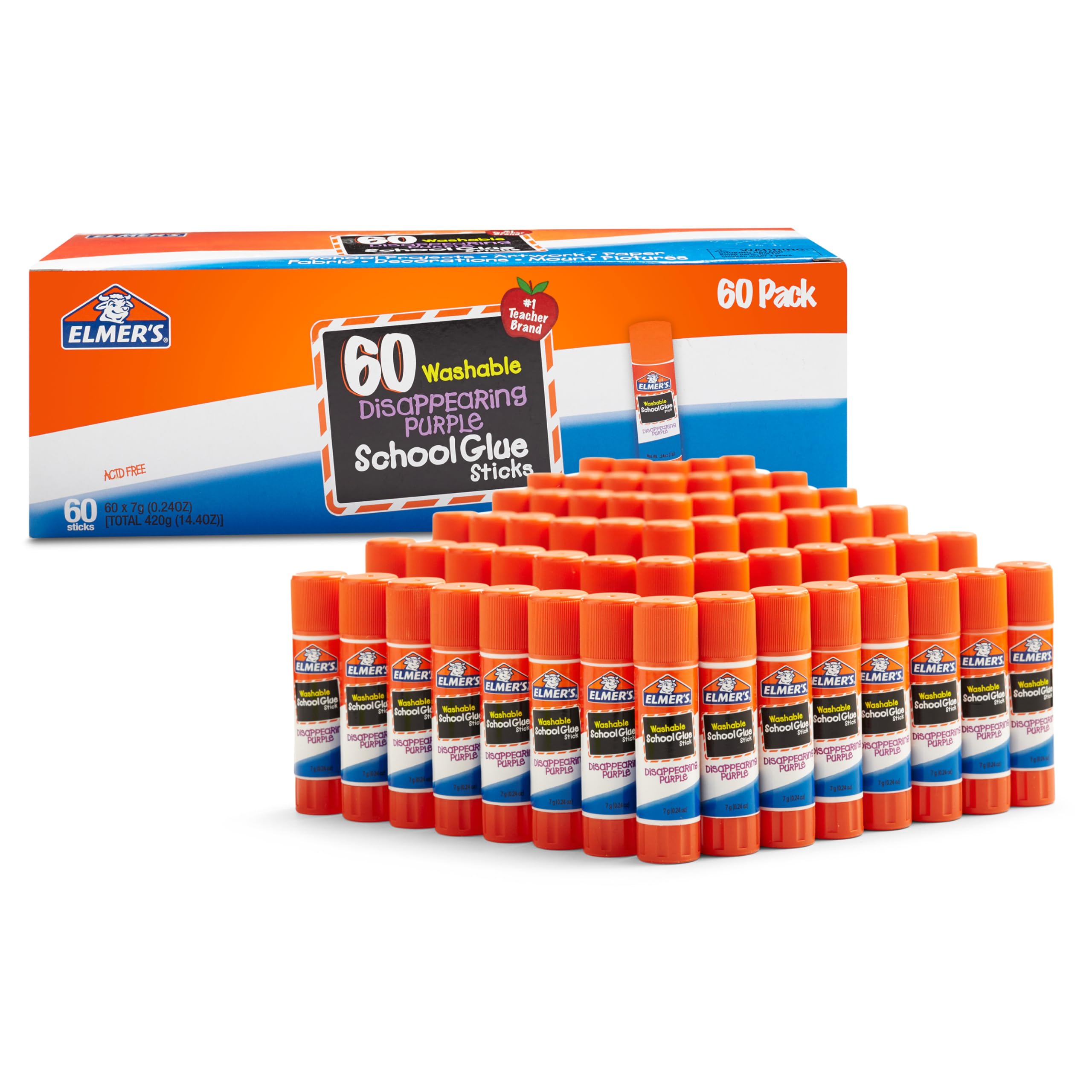 Elmer's Disappearing Purple School Glue Sticks, 0.24 Ounce Each, 60-Pack (E503)-image-21