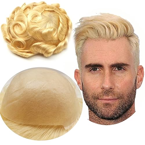 Miniatura 6 de Tupé para hombres y hombres, piezas de cabello para hombre, extensiones de prótesis onduladas, repuesto 100% europeo de cabello humano real, sistema