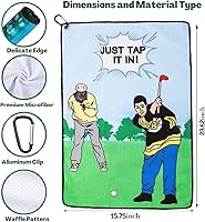 Vista 2 de Toalla de golf divertida, toallas de golf impresas para bolsas de golf con clip, regalo de golf para hombres, esposo, novio, papá, regalos