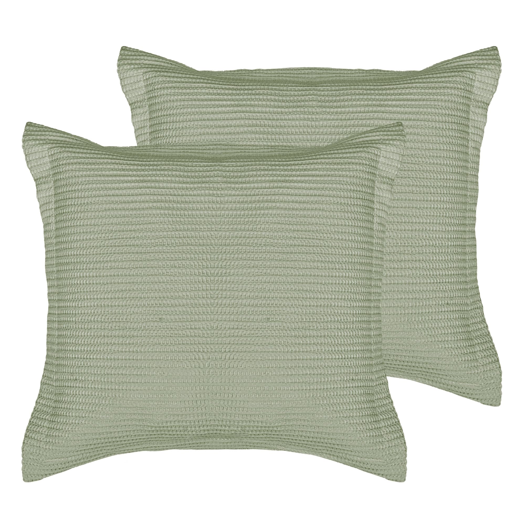 Levtex Home - Cloud Waffle Euro Sham Set of 2 - Waffle Weave - Desert Sage - Two Euro Shams (26 x 26in.) - No Insert - Cotton