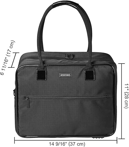 Miniatura 8 de BYOOTIQUE Bolsa de maquillaje de cara suave, bolsa de maquillaje de 2 capas con 4 bolsas interiores extraíbles para artistas, organizador de