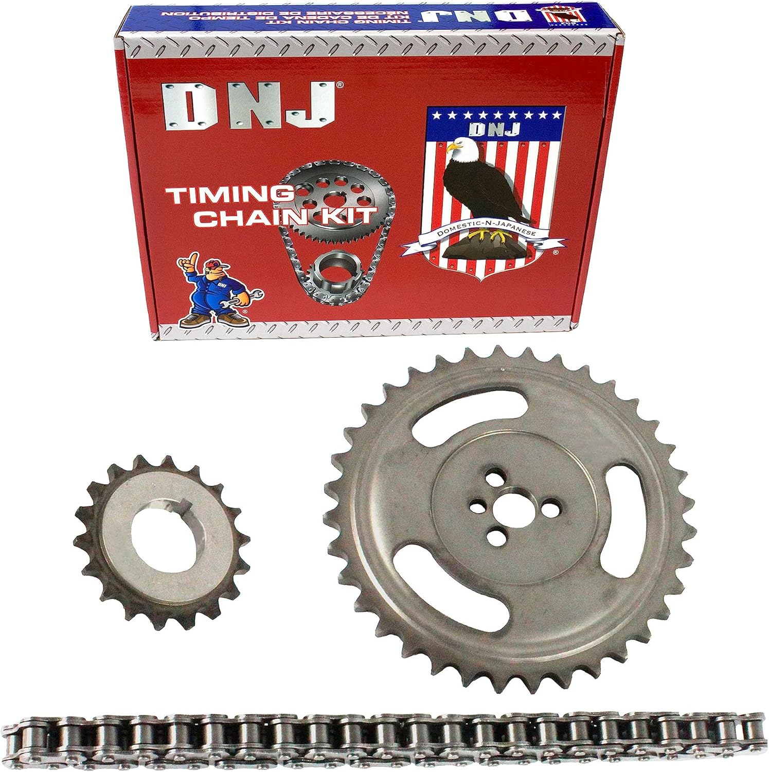 DNJ TK3104A Timing Chain Kit for 1996-2002 Cadillac, Chevrolet, GMC C1500, C1500 Suburban, C2500 5.7L V8 16V OHV 350cid