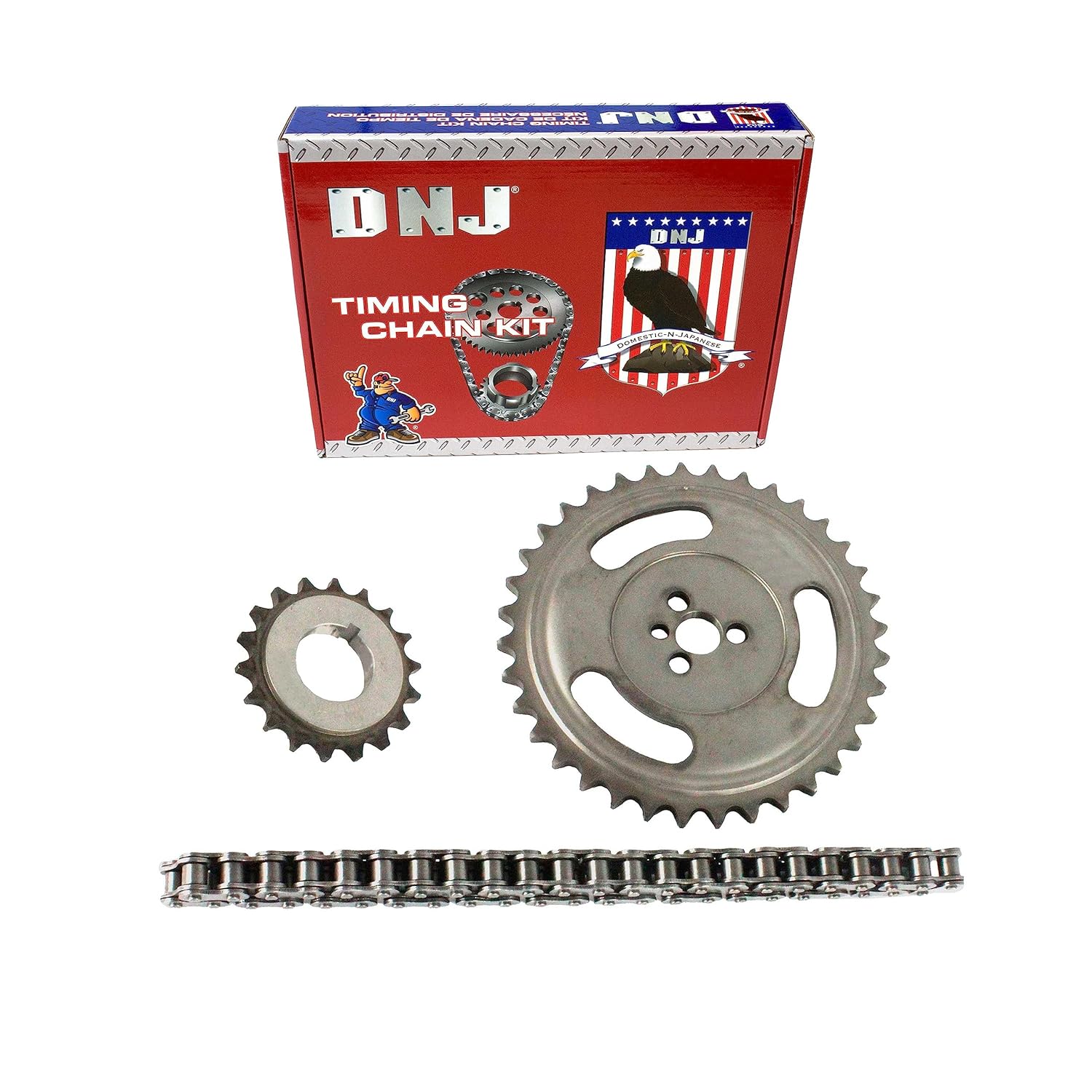 Kit de Corrente de Distribuição DNJ TK3104A para Cadillac, Chevrolet e GMC C1500, C1500 Suburban e C2500 5.7L V8 16V OHV 350cid (1996-2002)