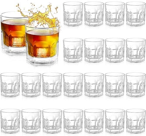 24 vasos de whisky, vasos de cóctel a la antigua, vasos de cristal de rocas, vasos de barra transparente, cristalería para hombres y mujeres, vodka,