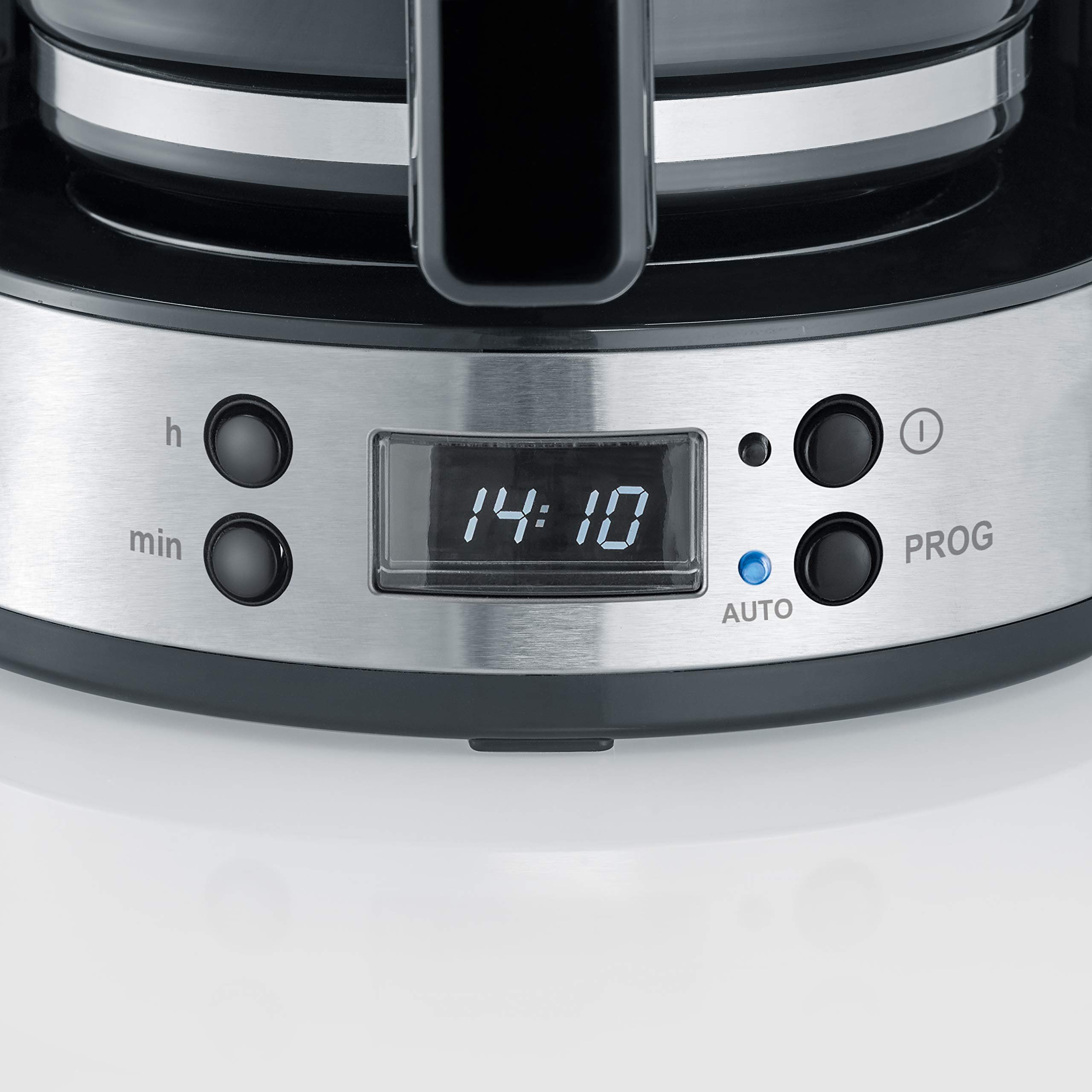 Severin Cafetière Programmable "TYPE Switch", 1000 W, jusqu‘à 10 tasses, AromaSwitch, Sélecteur d'arômes, Noir/Inox, KA 4826