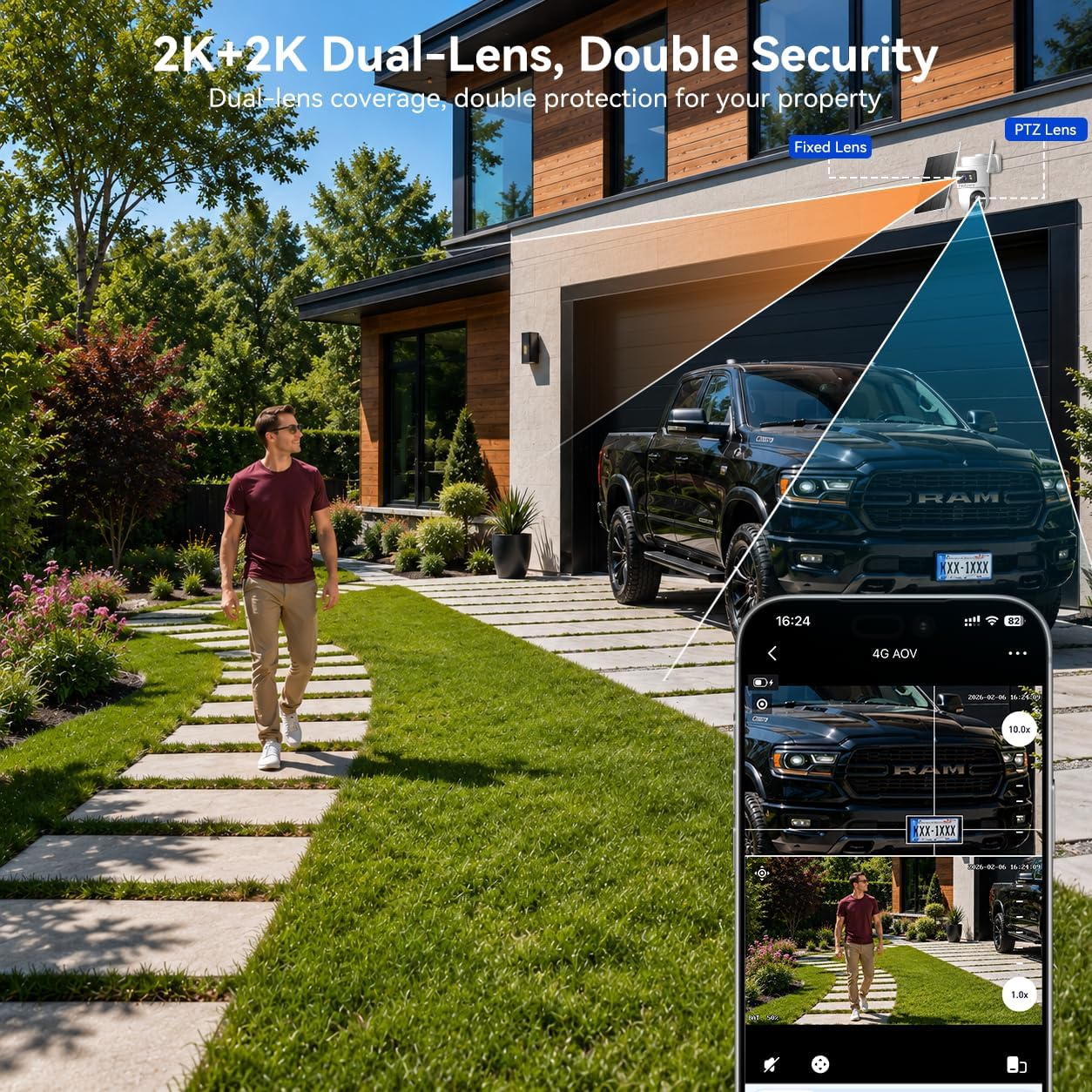 2K Dual Lens 4G LTE Solar Outdoor Security Camera, No WiFi Needed | 24/7 continuous recording,10W solar panel,13500mAh battery,human auto tracking,Ideal for farm&construction site,cabin,barn 6 81VbocP4sLL. AC SL1254
