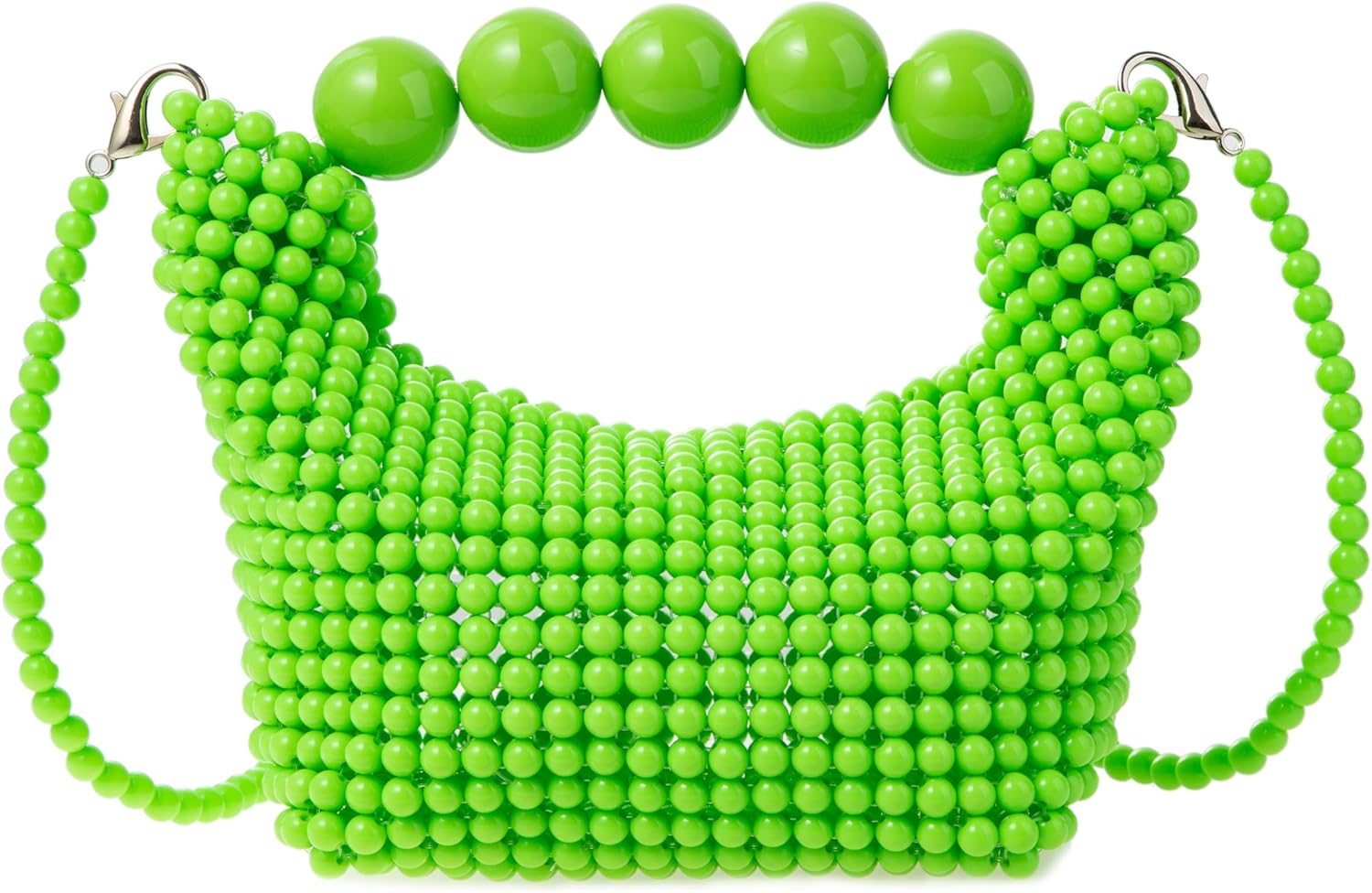 Acrylic Beaded Handbag with Detachable Shoulder Strap, Unique Color Design for Wedding and Party