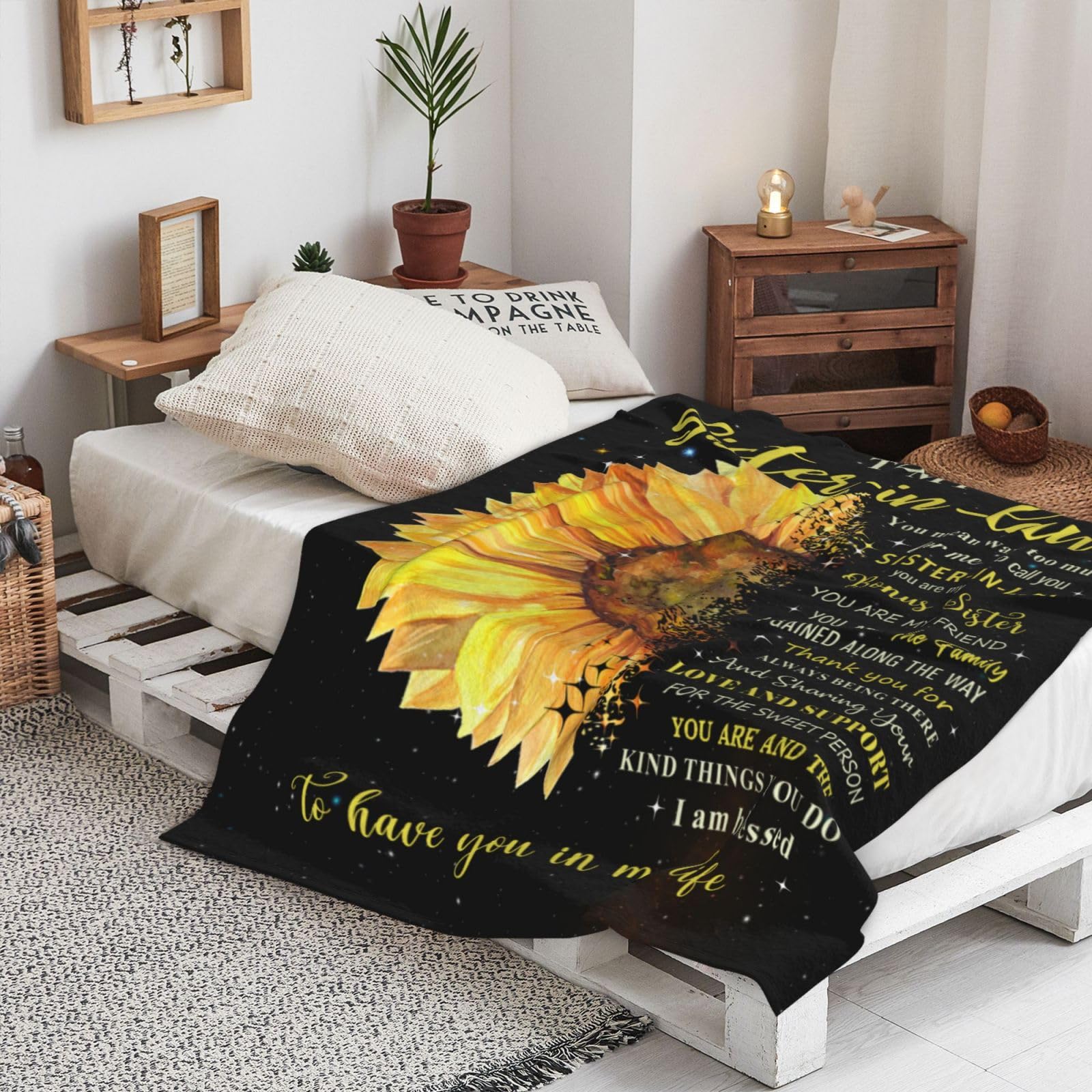 puekrtoa Sister in Law Birthday Gifts, Gift for Sister in Law for Women, Best Sisters-in-Law Wedding Gift Ideas, Sisters in Law Throw Blanket 60"X50"