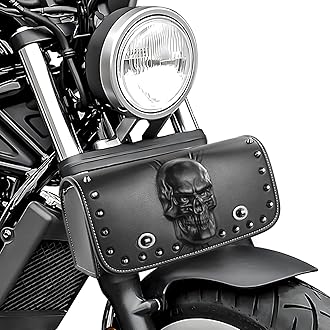 Motorcycle 3D Skull Tool Fork SaddleBags Handlebar Bag PU Leather Sissybar Storage Pouch Compatible with Honda CMX500 CMX300 Rebel VT1100 Shadow 1100