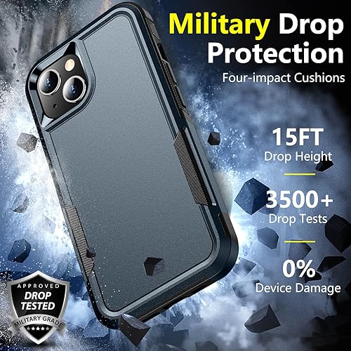 Miniatura 3 de SPIDERCASE Funda magnética para iPhone 14iPhone 15, protección contra caídas de grado militar de 15 pies, antideslizante, paquete de 2 protectores