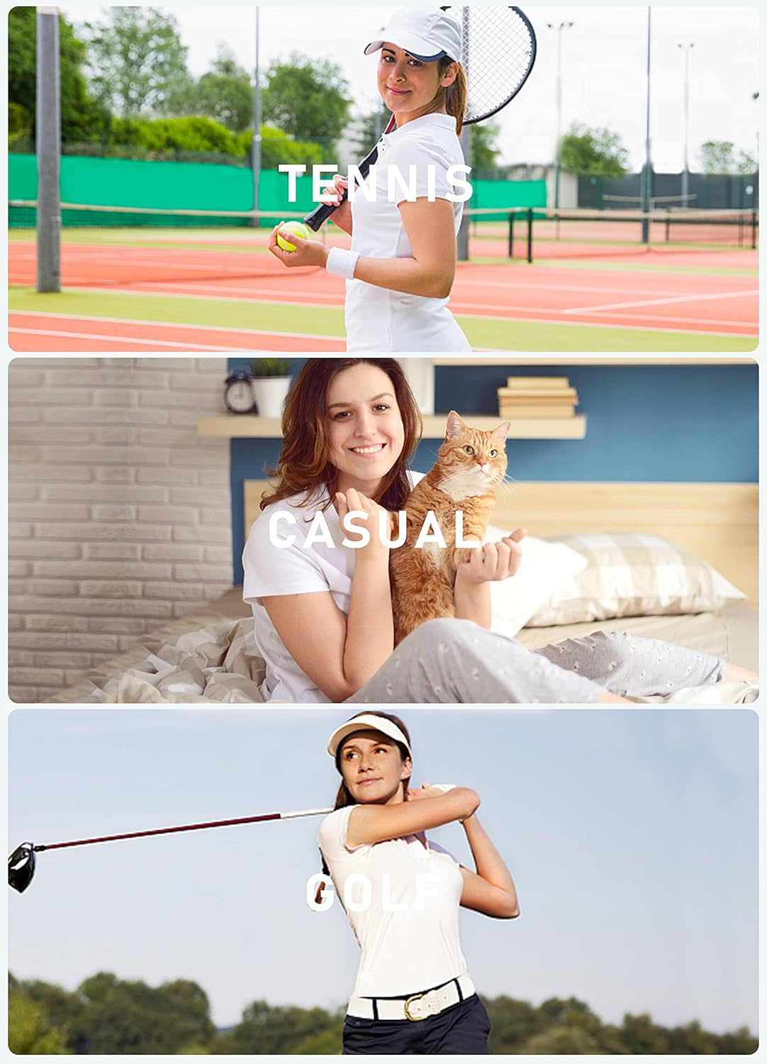 JINSHI Women's Golf Polo Shirts V Neck Collared Short Sleeve Sport Top UPF50+ Loose Tennis Shirts Quick Dry - Image 6