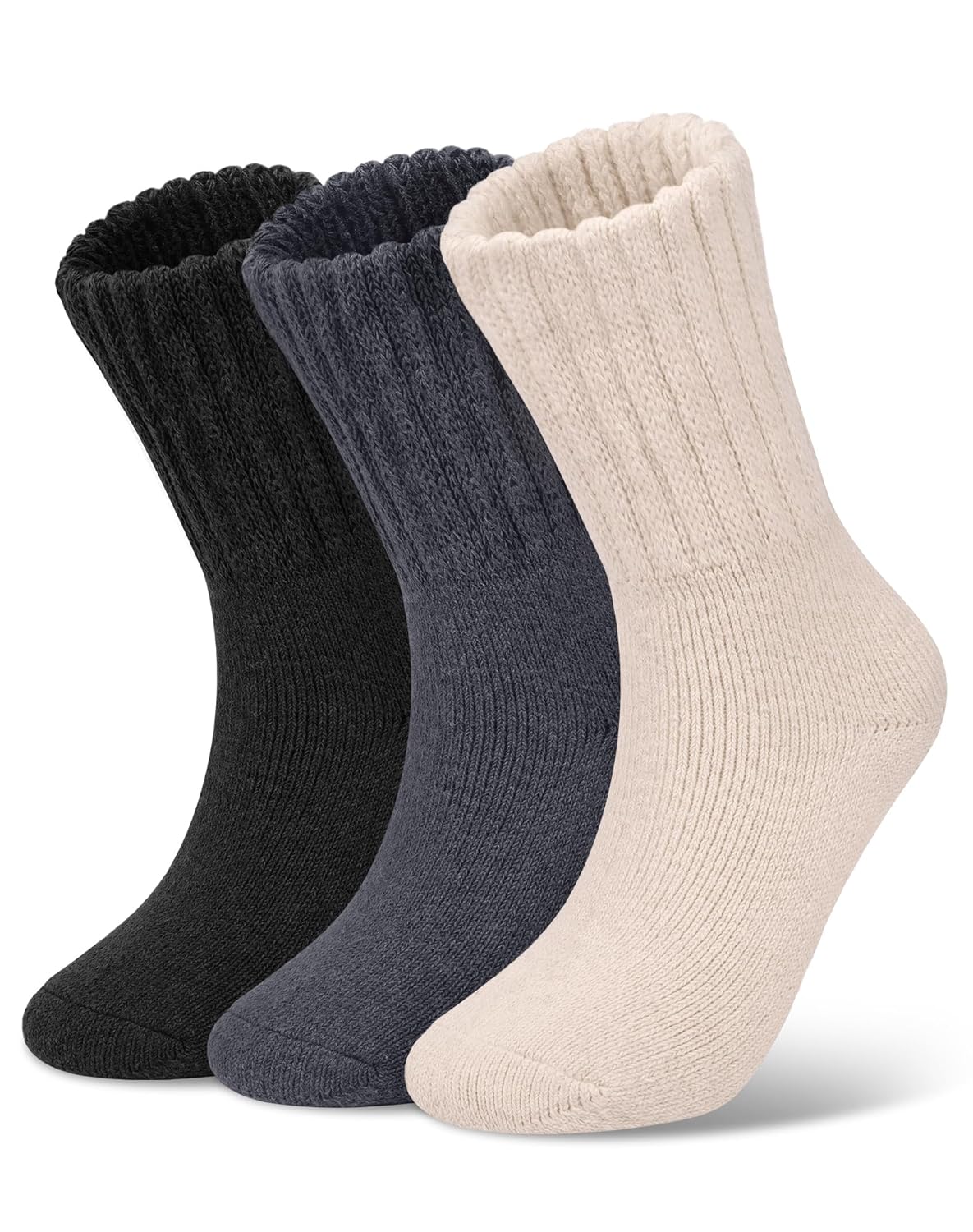 Loritta Womens Wool Socks Warm Winter Thick Thermal Hiking Casual Crew Work Boot Socks