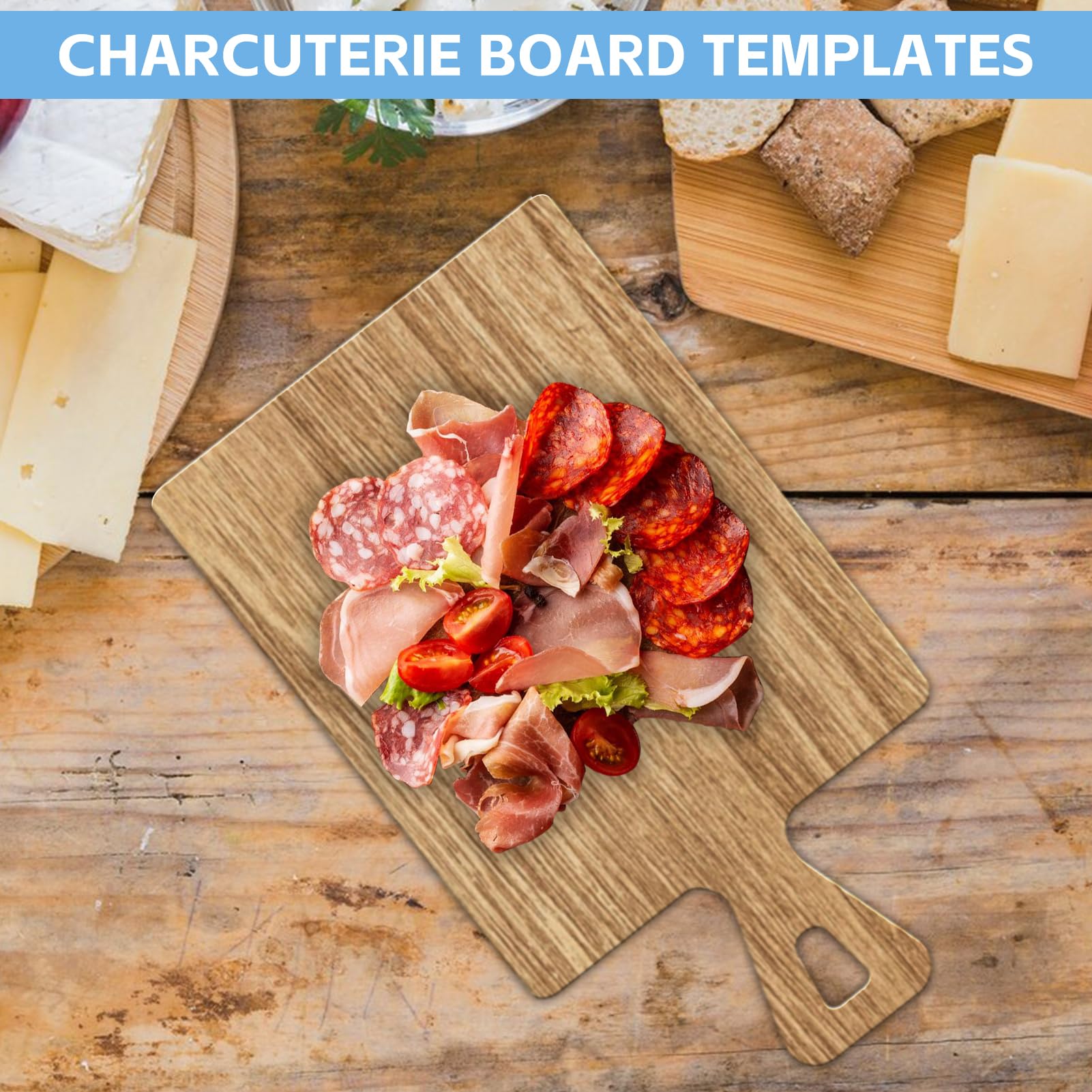 TRINKA Charcuterie Board Template Set 6 Pcs Acrylic