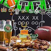 Vista 3 de 36 adornos de fútbol colgantes de madera, recuerdos de fiesta de fútbol para decoración de árbol y tazón de fuente