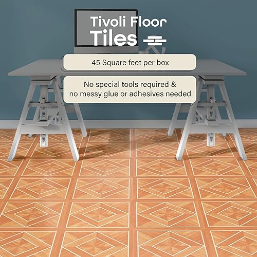 Miniatura 20 de Tivoli - Azulejos de vinilo autoadhesivos, 45 azulejos de 12 x 12 pulgadas, madera gris ceniza, despegar y pegar, suelo de bricolaje para cocina