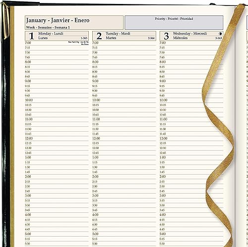 Miniatura 4 de Brownline Agenda semanal ejecutiva 2024, libro de citas, 12 meses, enero a diciembre, encuadernación cosida, 10.75 x 7.75 pulgadas, trilingüe,