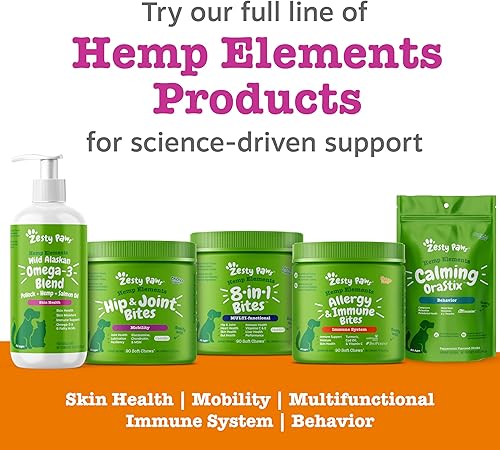 Miniatura 5 de Zesty Paws Aceite de cáñamo omega de salmón para perros y gatos con aceite de salmón salvaje de Alaska Omega 3 y 6 ácidos grasos con EPA DHA