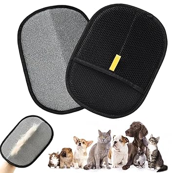 ELEXA Pet Hair Removal Glove for Cats & Dogs, Newly Upgraded Five-Finger Electrostatic Pet Hair Gloves, Reusable Pet Hair Remover Tool for Clothing, Couch, Carpet, Cat Grooming Gloves-1 PCS