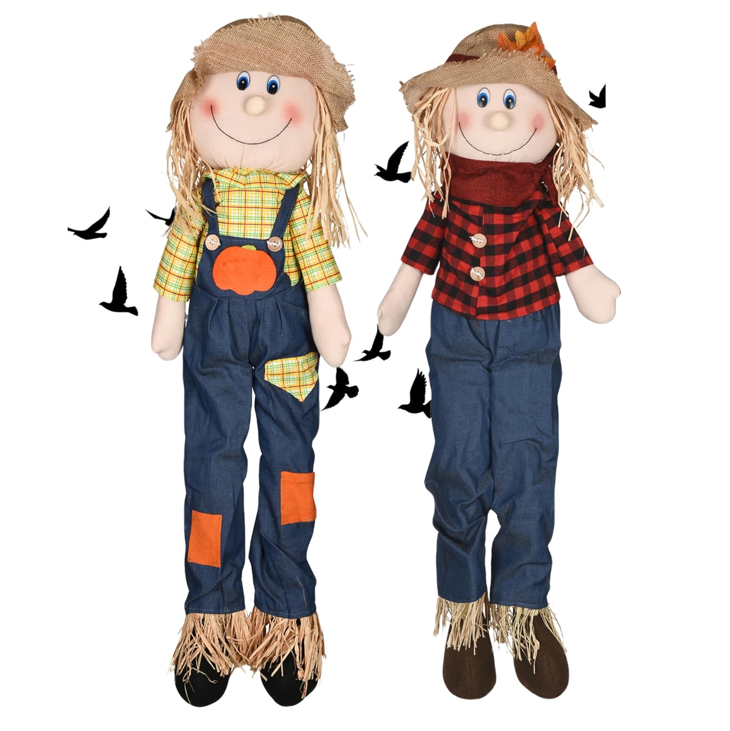 Homarden Outdoor Scarecrows Life Size (Set of 2, 12" x 38