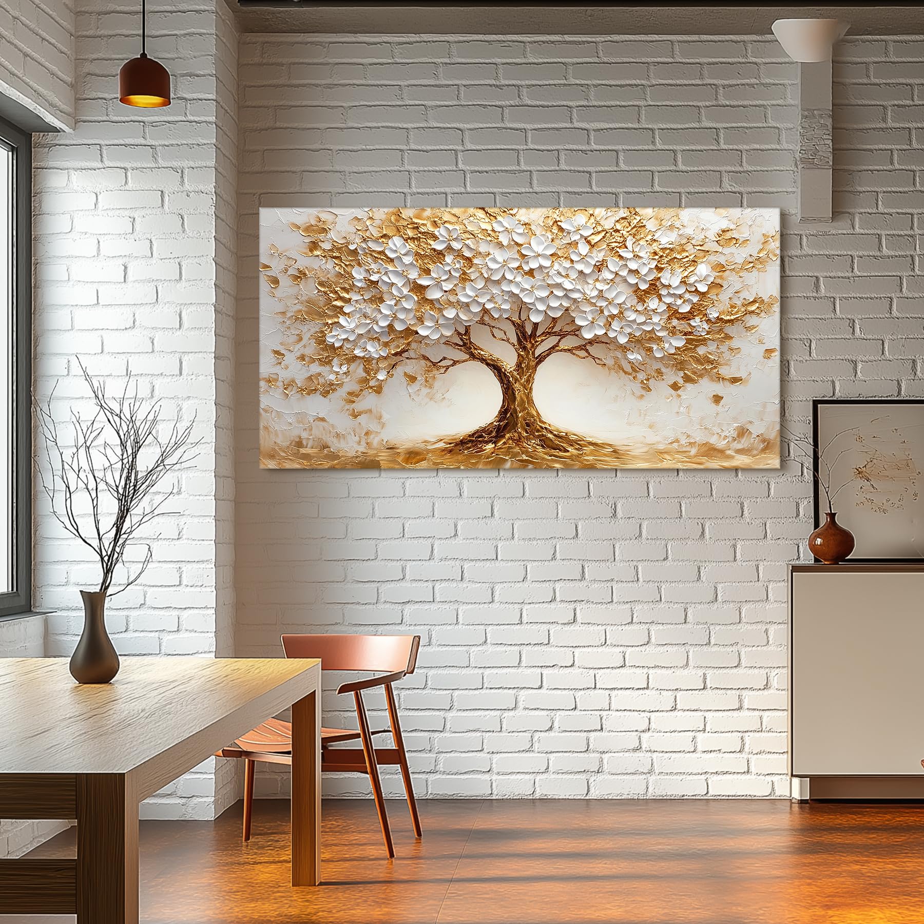 hyidecorart Cuadros Decoracion Salon Grandes, 73x146 cm Pintura de Natural Paisaje, Cuadros Decorativos del Árbol de la Vida Adecuado para Dormitorios Pasillos Comedores