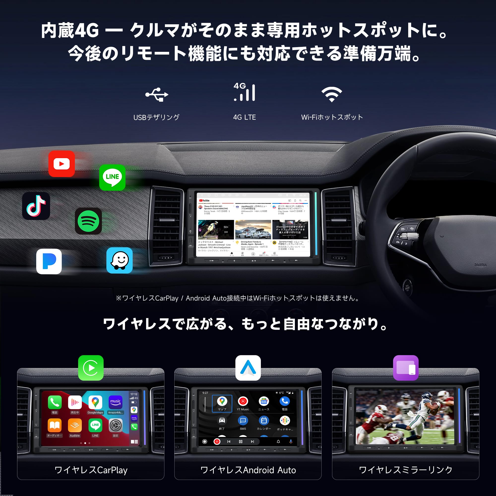Amazon.co.jp: ATOTOZONE S8 Gen4 7 Inch QLED Android Car Navigation