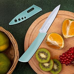 EANINNO Paring Knife Set, 4 inch Kitchen Paring Knives with Cover for Fruit Peeling Vegetable Stainless Steel with Sheath Ergonomic Handle