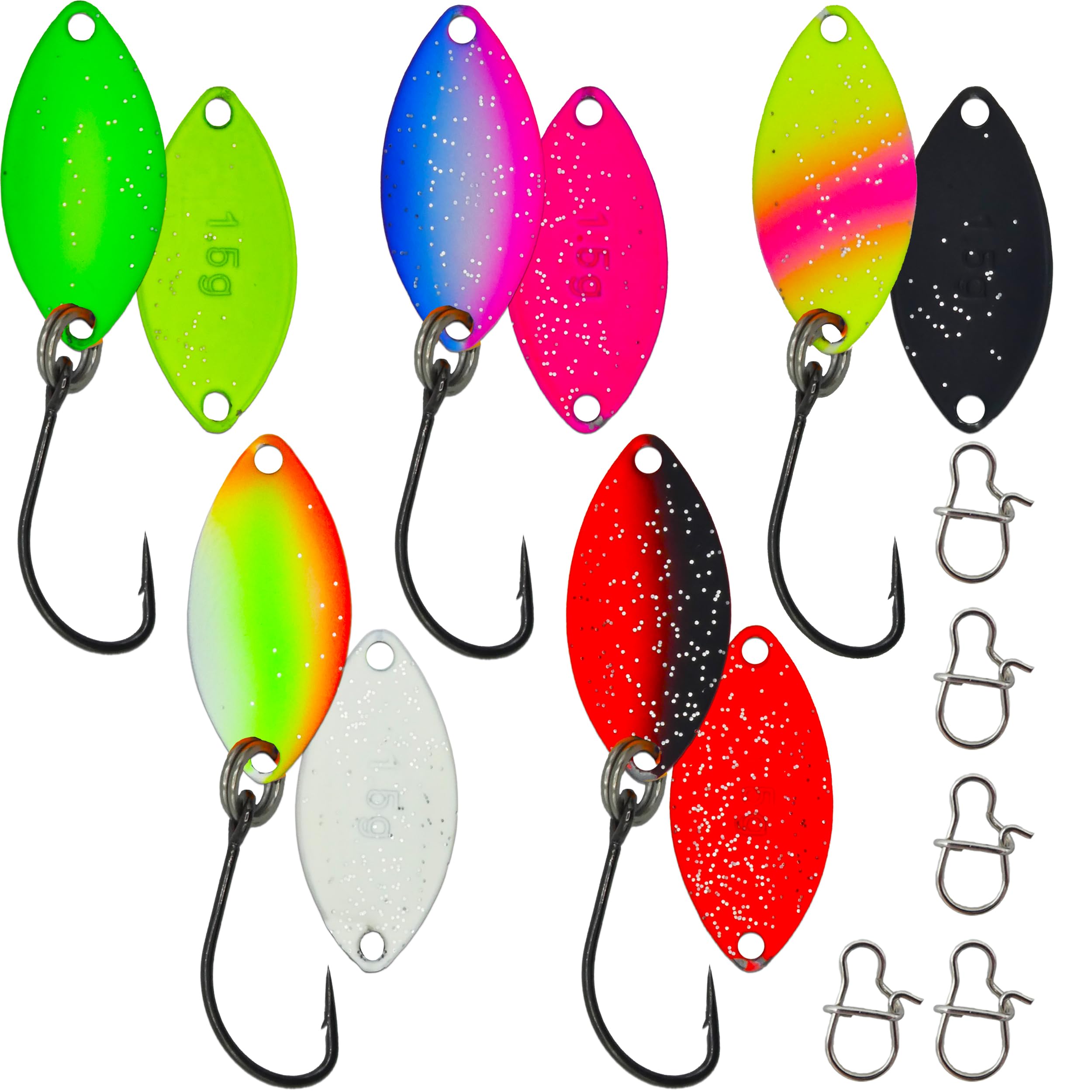 Cucchiaini da Pesca Esche Artificiali 43 Pezzi, Fishing Set, Kit con