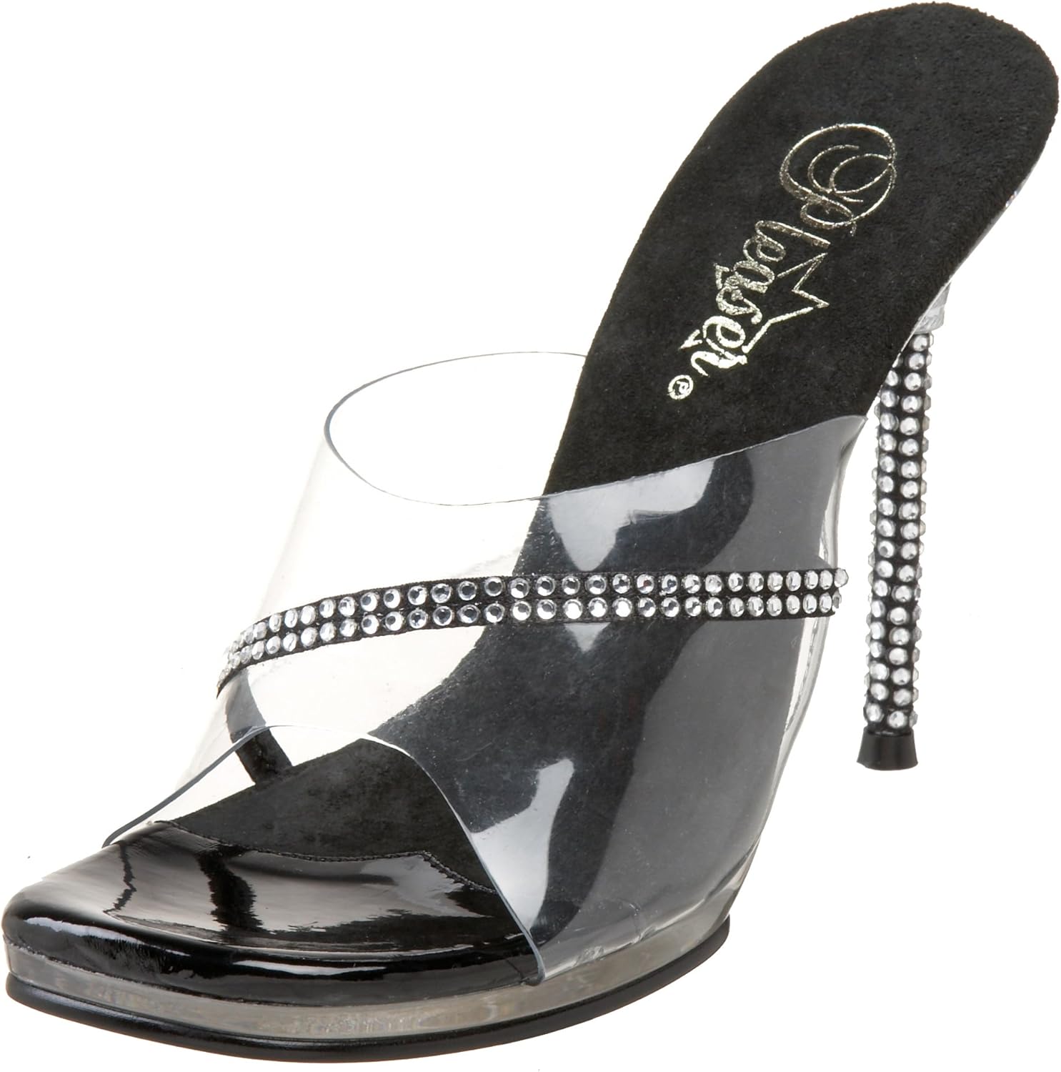 Pleaser Women's Monroe01R Sandal,Clear/Clear,10