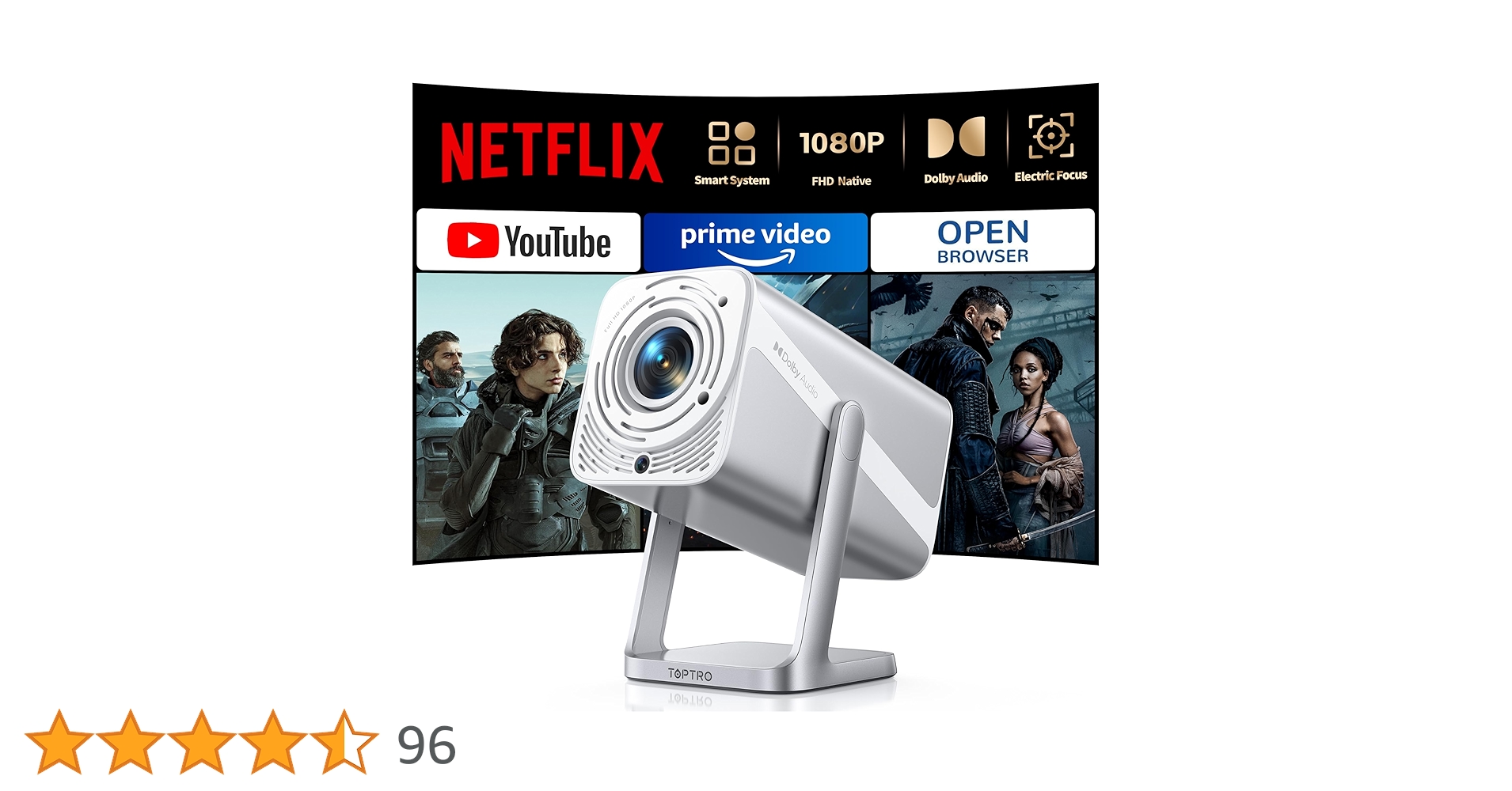 TOPTRO TR26 プロジェクター 20000LM 1080P Amazon.co.jp: TOPTRO プロジェクター 小型 -【20000LM高輝度＆1080P