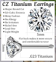 Vista 12 de G23 Titanium Earrings 5A+Cubic Zirconia Flat Back Stud Earrings 14K Gold Hypoallergenic Nap Earrings 2-5MM Tiny Handmade Cartilage Stud Earrings for