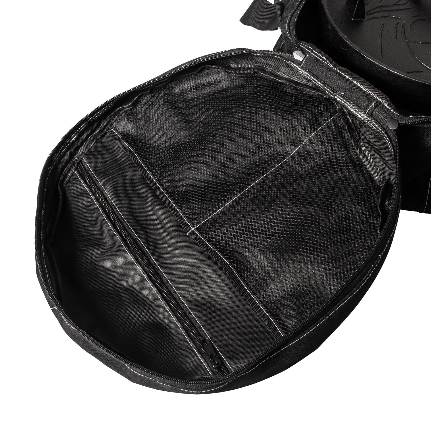Transporttasche für Dutch Oven 4,5 l und 6,5 l Schwarz Polyester Tragetasche für Feuertopf Aufbewahrungstasche mit Netztaschen Reißverschlussfach Außentasche