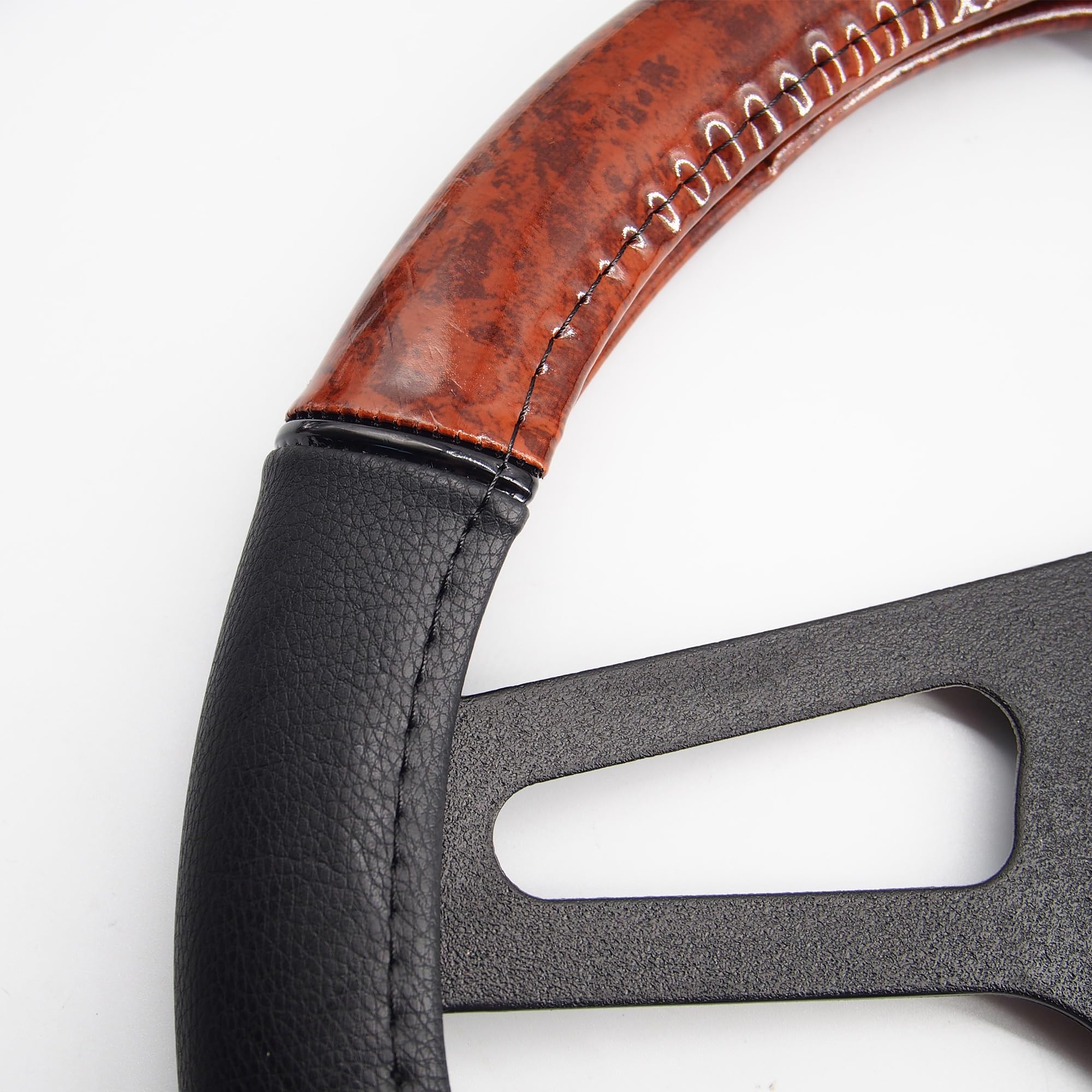 Simoni Racing Lenkradbezug - Holzoptik Schwarz · Ökoleder · 37-39cm