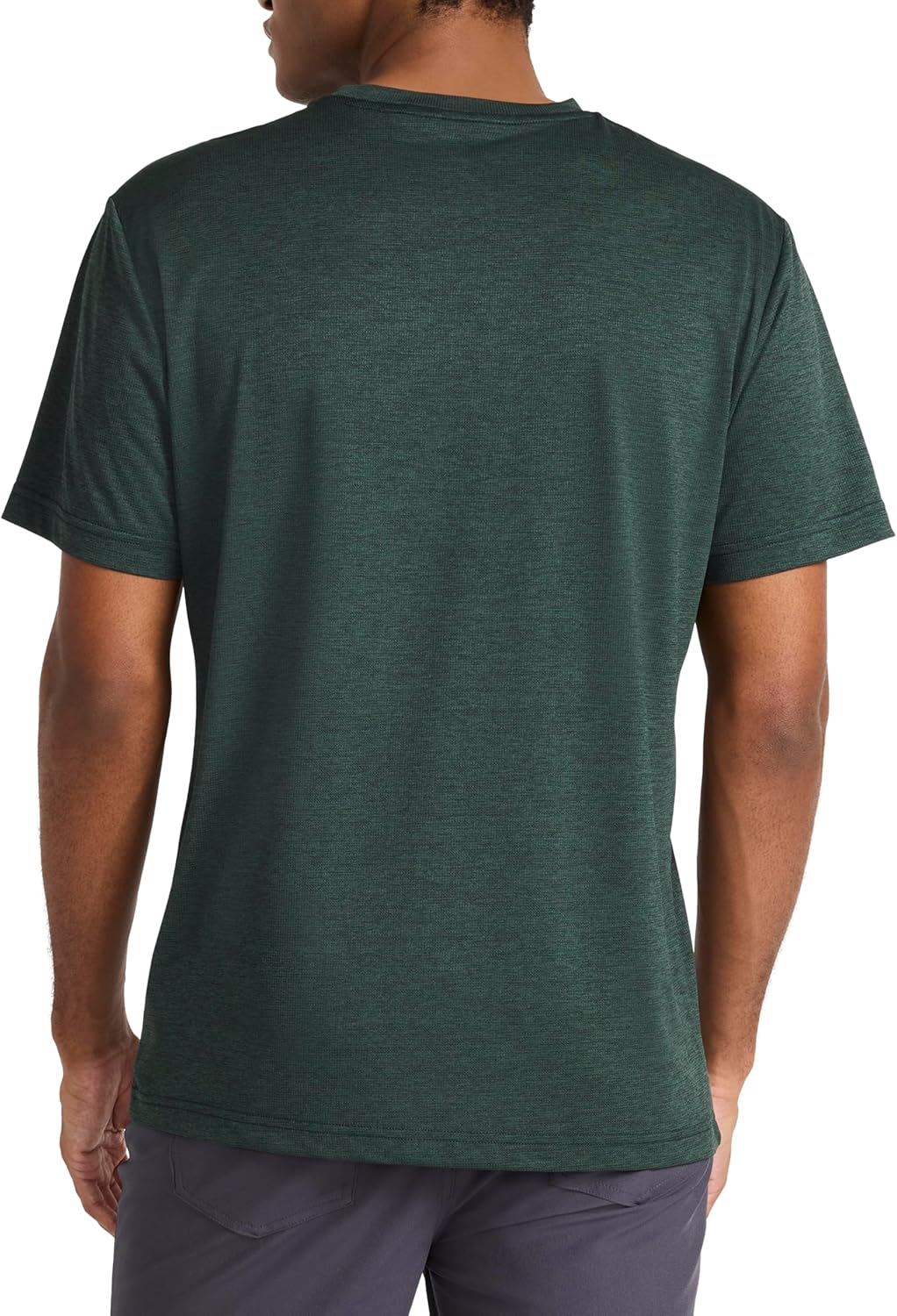 Reebok Mens Small Logo Short Sleeve Crewneck T-Shirt, Standard Fit, Breathable Lightweight Stretch Knit Fabric - Image 2