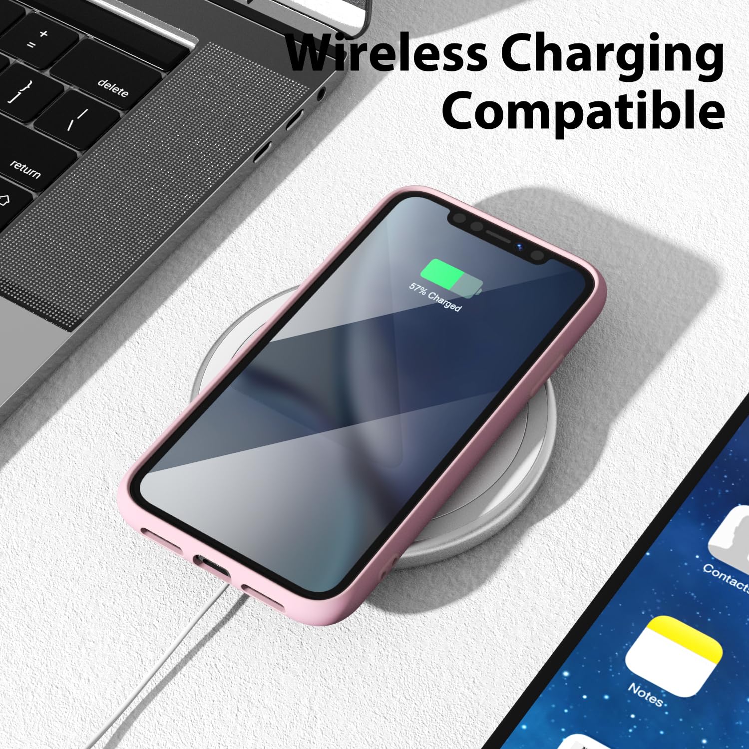 oakxco for iPhone 16 Pro Max Case Liquid Silicone, Soft Rubber Gel Elegant Aesthetic Basic Simple Cover, Cute Thin Slim TPU Matte Solid Color Plain Smooth Case for Women Girl, Light Pink — view 763