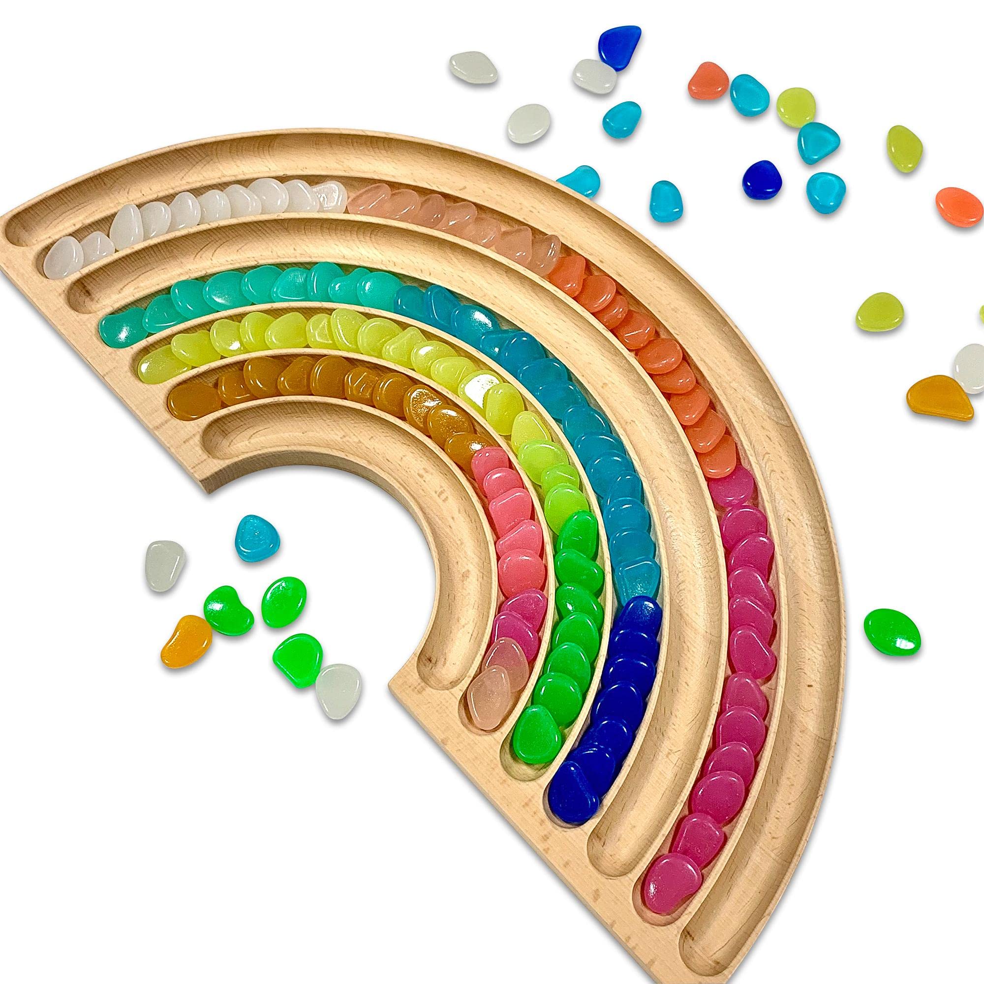 Sunnysue - Holz-Legebrett Regenbogen - Spielzeug Motorik