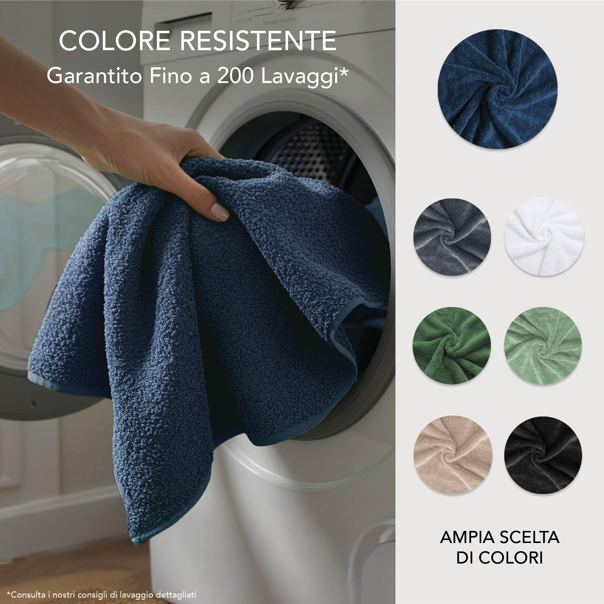 Ôhm Asciugamani 30x50 cm in Spugna di Cotone 500 g/m² Blu scuro – Asciugamani Bidet e Ospite Morbidi e Assorbenti – Asciugamani Bagno Piccoli 30x50 – OEKO TEX Set 10