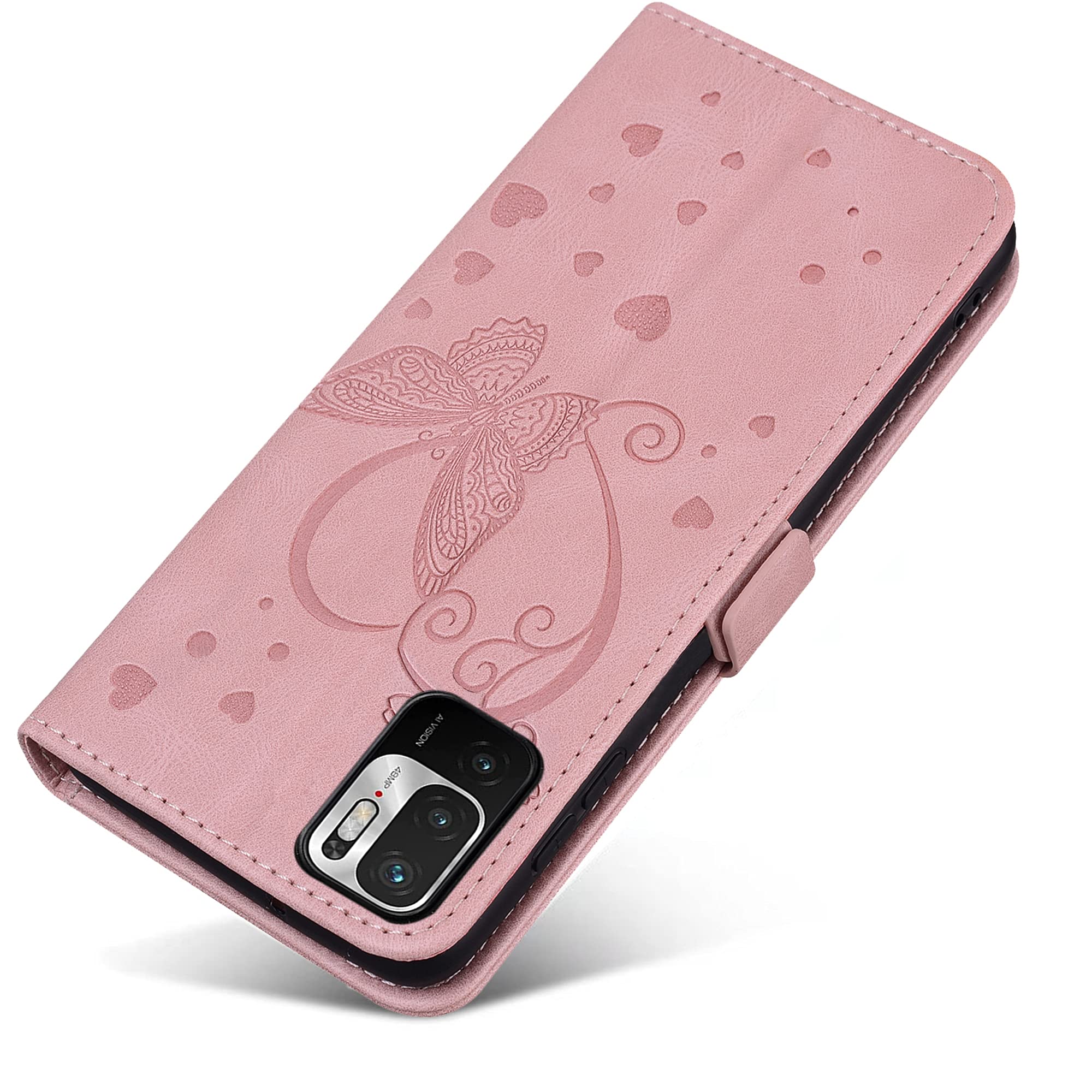 Custodia Flip Libro Con Porta Carte Per Xiaomi Redmi Note 10 5G E Poco M3 Pro, Gel Interno, Eco Pelle Turchese - 3