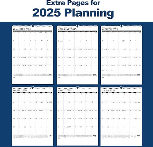 Miniatura 5 de SUNEE Calendario 2024-20 meses (negro), ahora a junio de 2025, calendario de pared y escritorio de 12 x 17 pulgadas para colgar