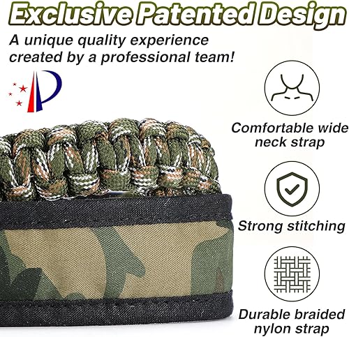 Miniatura 5 de PAMASE Cordón de llamada de pato, accesorios de caza de silbatos de pato con 10 bucles extraíbles, transporte de ganso tejido de camuflaje, regalos