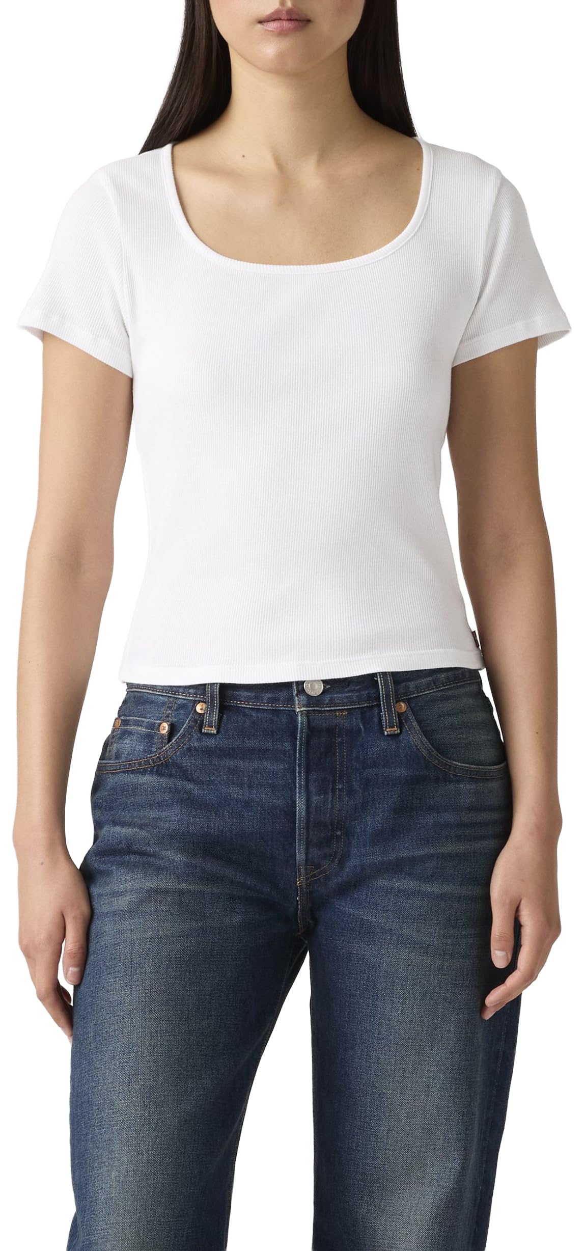Levi's T-Shirt – Damen, Casual Feinripp, BRIGHT WHITE