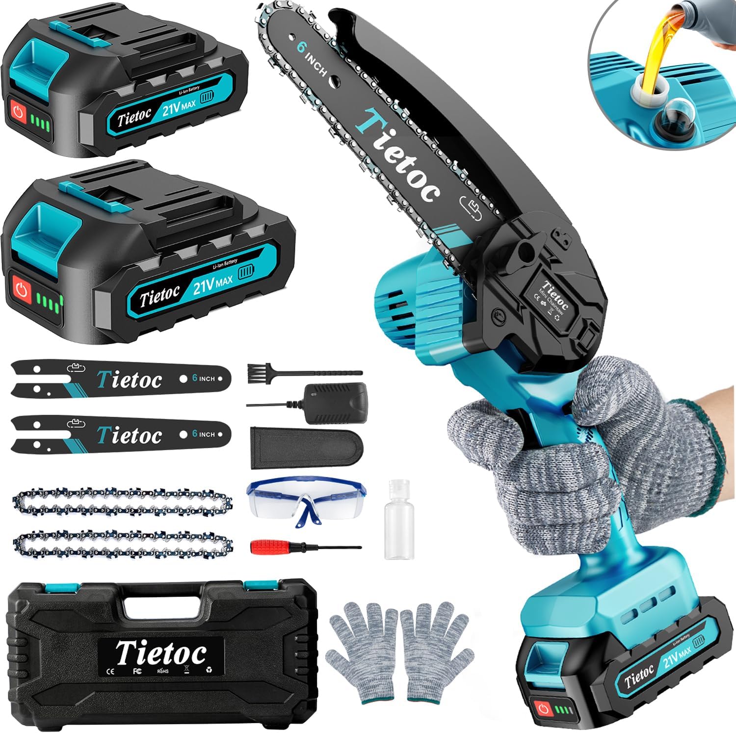 Tietoc Mini Chainsaw Cordless 6 Inch [Gardener Friendly] Deals 2024 Prime Gift Day Today