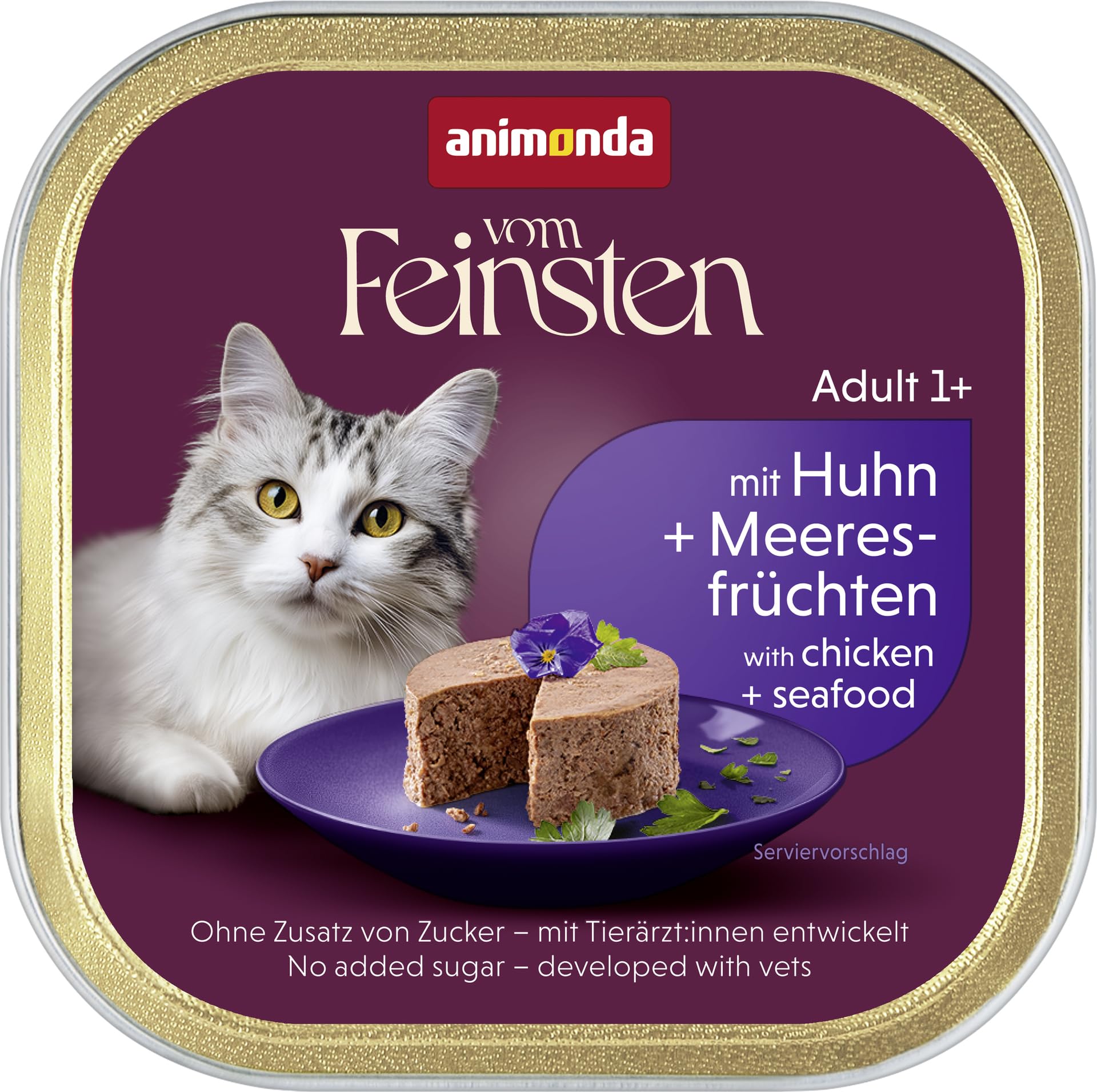 animonda vom Feinsten Katzenfutter mit Huhn + Meeresfrüchten (32 x 100g)