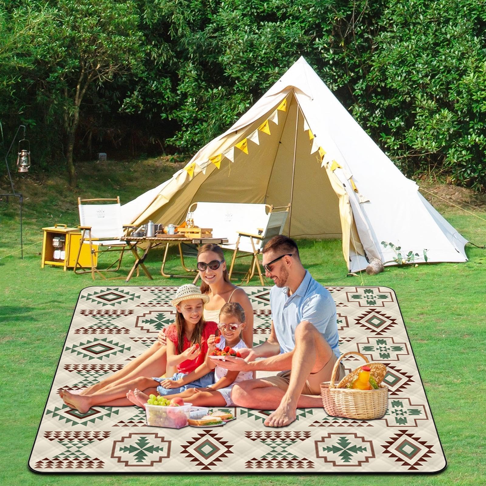 Générique Stuoia da Spiaggia Impermeabile Leggero Portatile da Campeggio | Coperta da campeggio impermeabile per prato, parco, sport, yoga, festival,