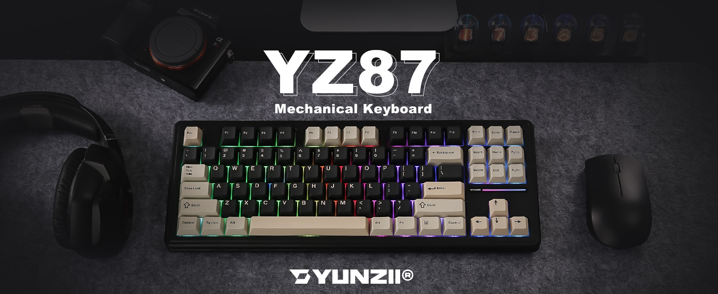 Yuni⭐︎ Amazon.com: YUNZII YZ87 Gasket Mechanical Keyboard,TKL