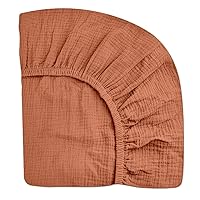 Vista 27 de Sábanas de cuna para niños y niñas, sábanas bajeras para cama de bebé de 28 x 52 pulgadas, ropa de cama de muselina neutra de algodón para cuna