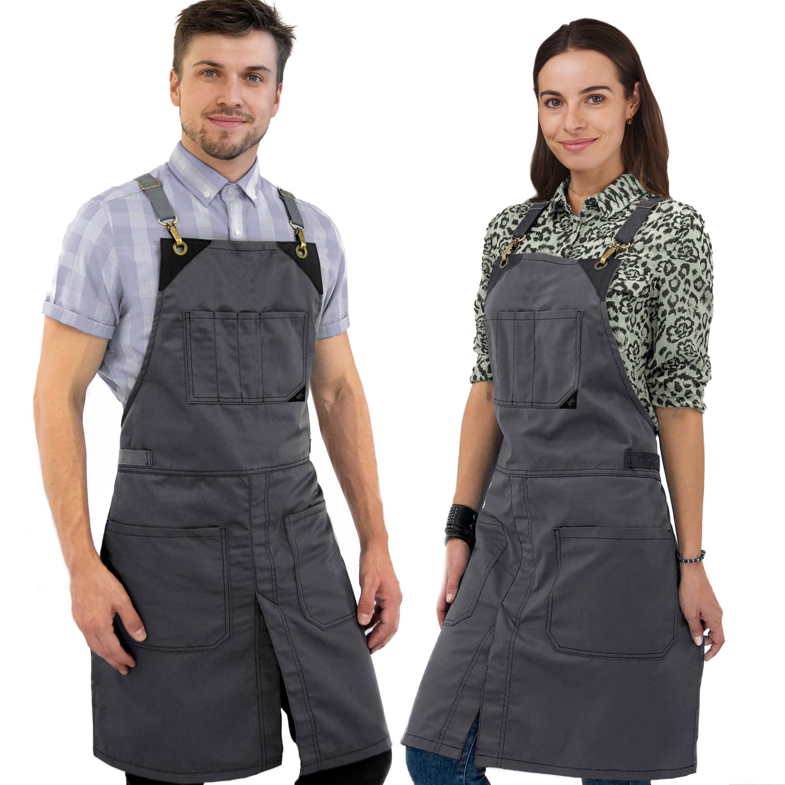 Amazon.com: Under NY Sky Cross-Back Slate Gray Apron - Durable