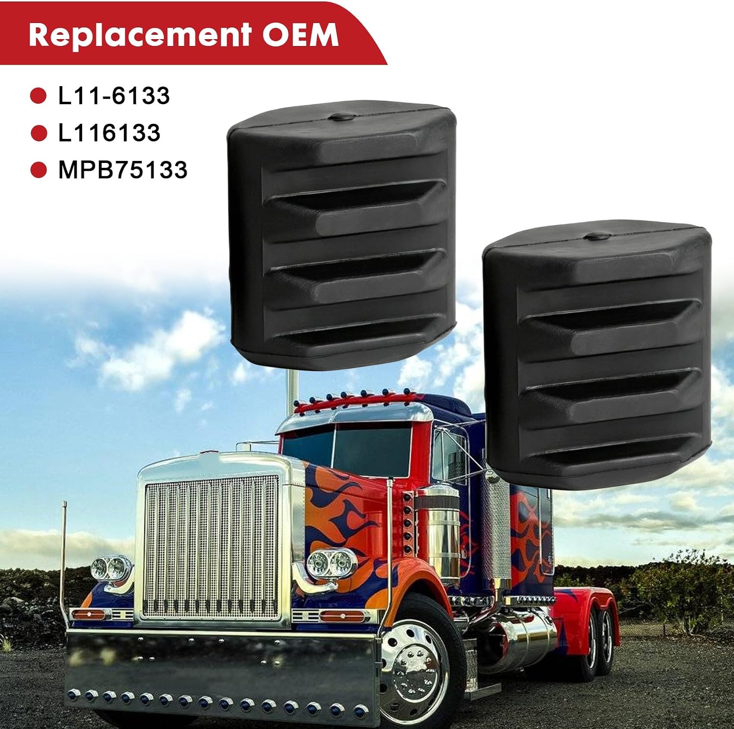 Upper Hood Guide Bracket Bushing L11-6133 MPB75133 | Compatible with Peterbilt 384 388 2008-2014, 389 2008-2019 (2 Pack)