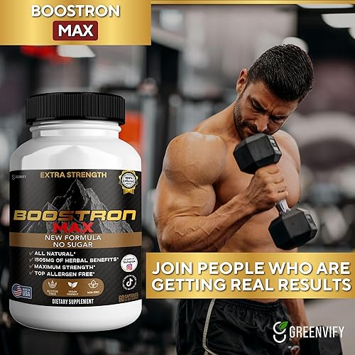 Miniatura 5 de Boostron Max Complejo de raíz de maca extra fuerte, mezcla orgánica, 60 cápsulas, vegano, sin gluten, sin azúcar, suplemento dietético totalmente