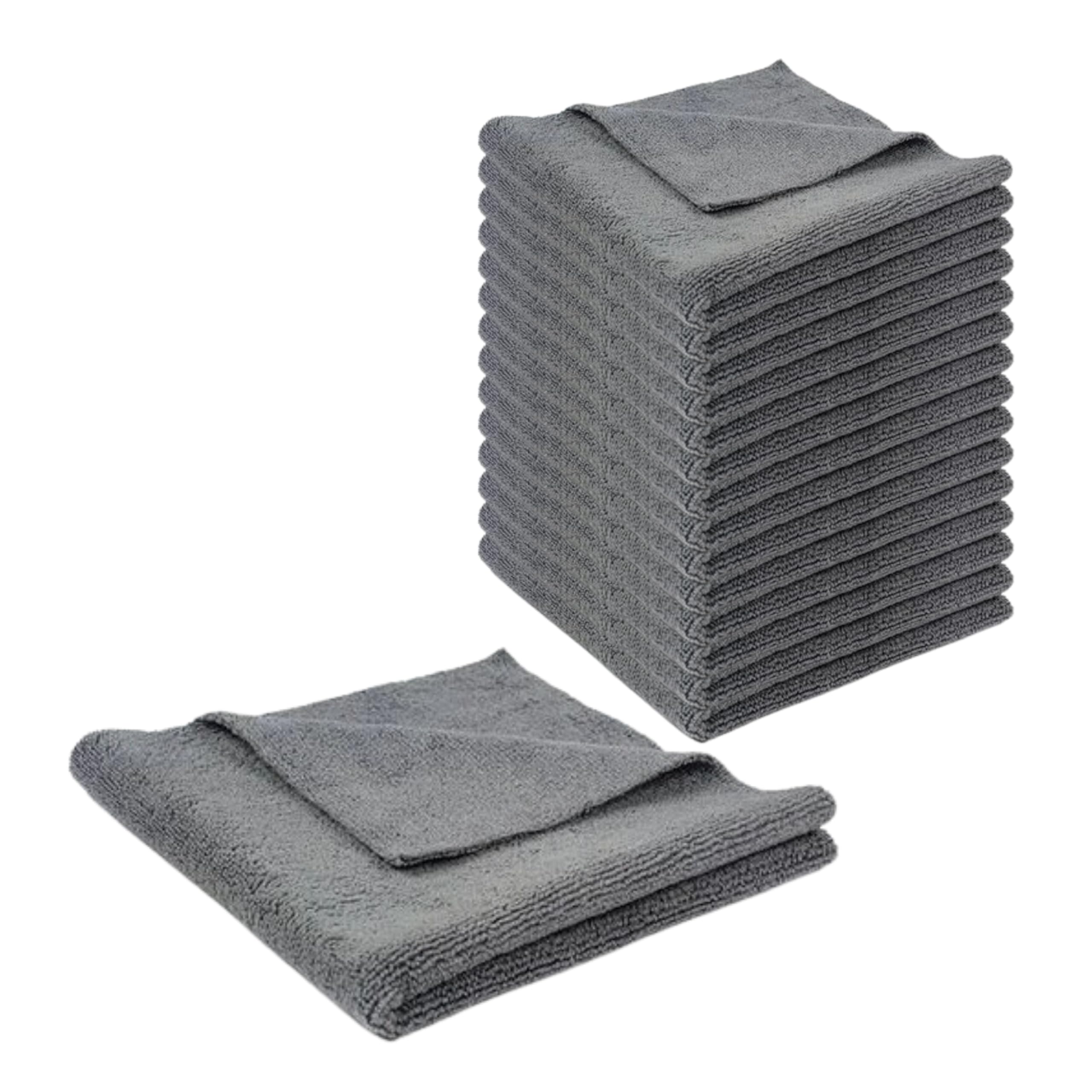 Tek Automotive Grey Edgeless 350Gsm Heavy Duty Car Microfibre Cloths 40X40cm – 12 Pack Professional Detailing & Polishing