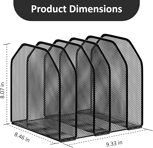 Miniatura 7 de Organizador de archivos de escritorio, organizador de escritorio vertical ajustable de 5 secciones, clasificador de archivos, estante vertical de